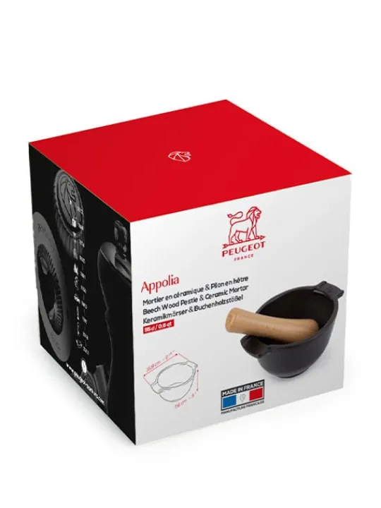 Peugeot Saveurs Appolia Mortier en céramique ardoise et pilon en hêtre -> Mortier