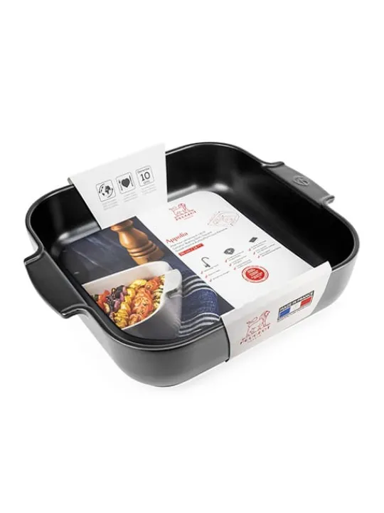 Peugeot Saveurs Appolia Plat four céramique carré noir satin 36 cm - 14.25in -> Idées Cadeaux -50€
