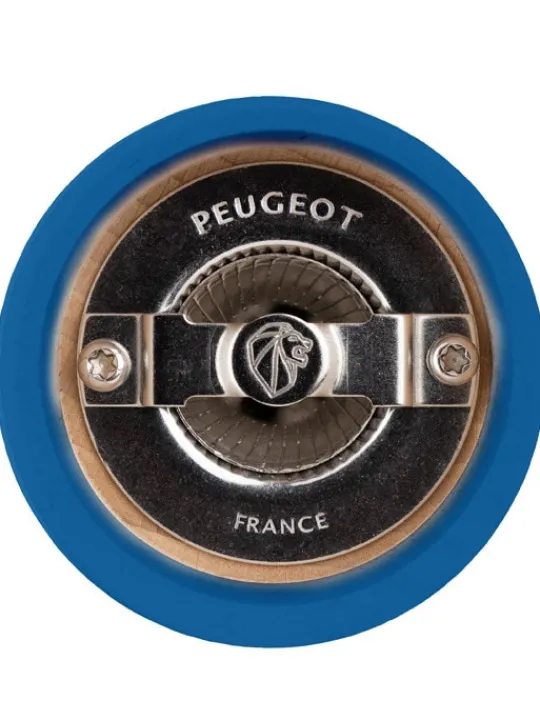 Peugeot Saveurs Bistro Moulin à sel manuel en bois, bleu pétrole, 8 cm - 3" -> Moulins À Sel Et Salières
