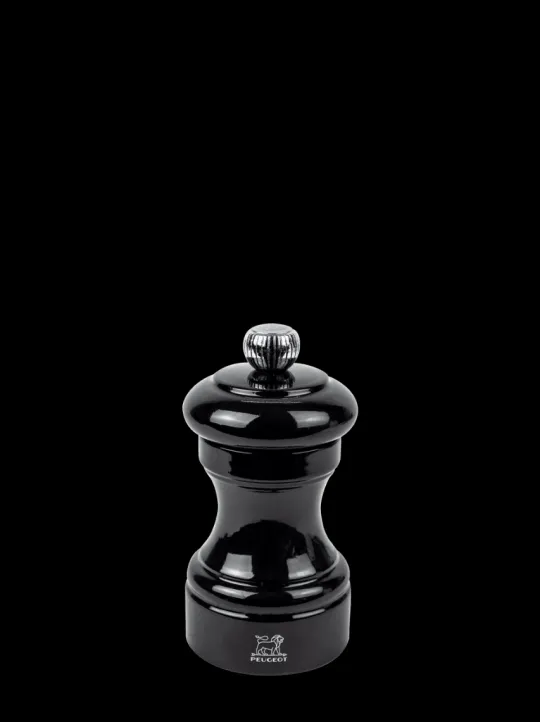 Peugeot Saveurs Bistro Moulin à sel manuel en bois laqué, noir, 10 cm - 4" -> Moulins À Sel Et Salières
