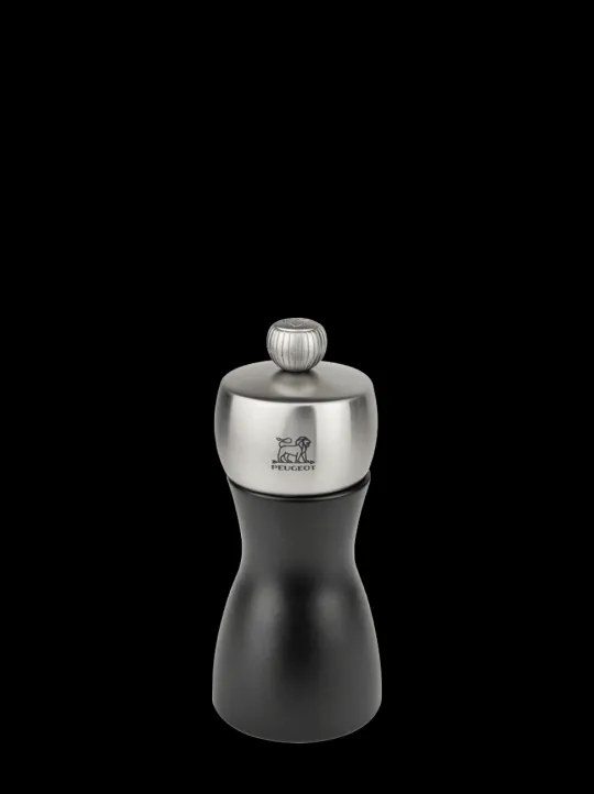 Peugeot Saveurs Fidji Moulin à sel manuel en bois et inox couleur noir 12 cm -> Moulins À Sel Et Salières