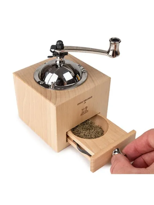 Peugeot Saveurs Le moulin d'olivier roellinger Moulin à poivre manuel en bois avec manivelle, , 13 cm - 5in -> Idées Cadeaux -100€ | Envie De Saveurs