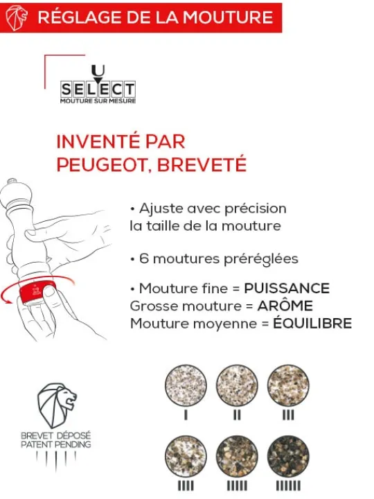Peugeot Saveurs Paris chef Moulin à sel manuel en inox, , u'select, 22 cm - 8,75" -> Envie De Design | Envie De Couleurs