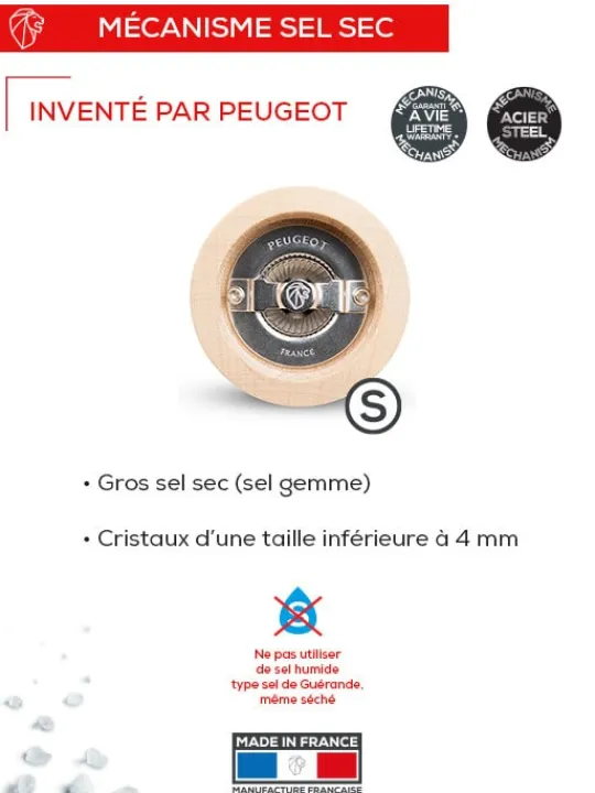 Peugeot Saveurs Paris moulin à sel manuel en bois d', 18 cm - 7in -> Envie De Design | Moulins À Sel Et Salières