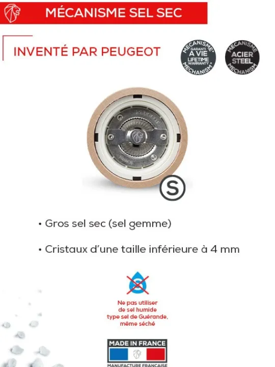 Peugeot Saveurs Paris u'select Moulin à sel manuel en bois u'select couleur 12 cm -> Moulins À Sel Et Salières